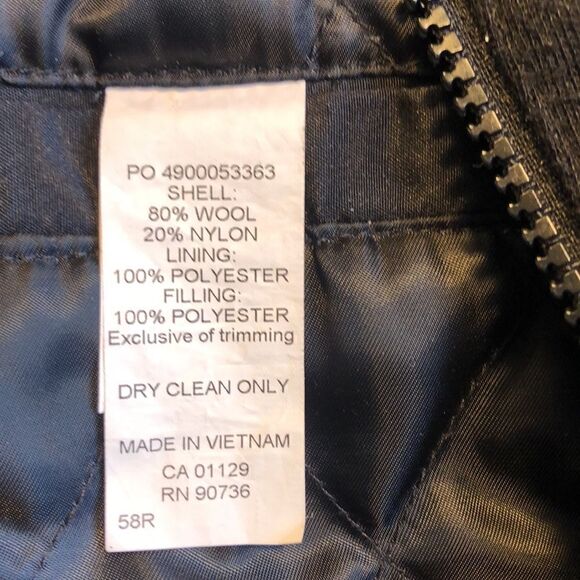 LAUREN RALPH LAUREN Men's Wool Blend Coat 58R Big Man's Coat. Used Warm Coat - Picture 8 of 16